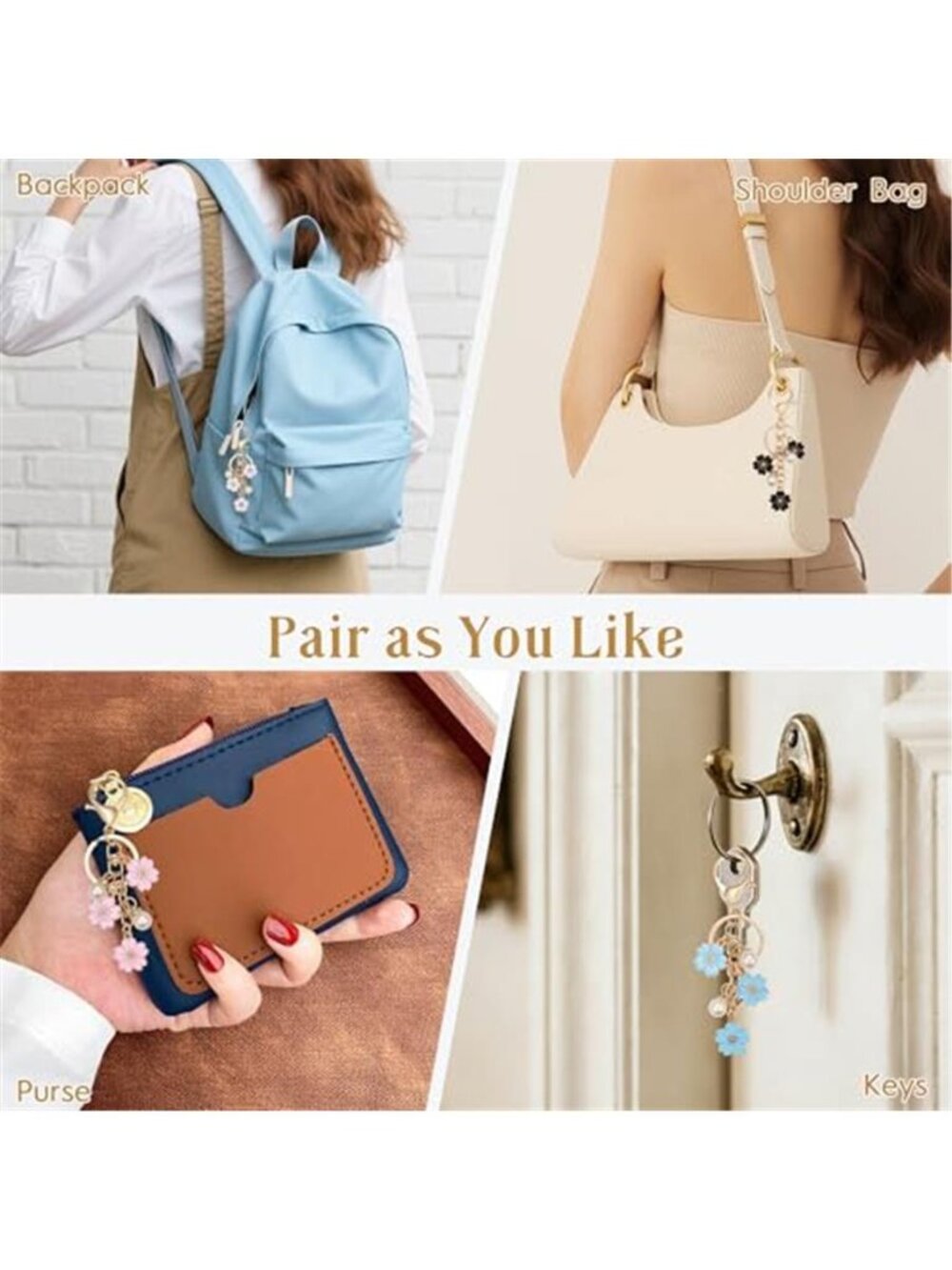 5PCS Bag Charms for Handbags Key Chains for Women | - Picture 6 of 7